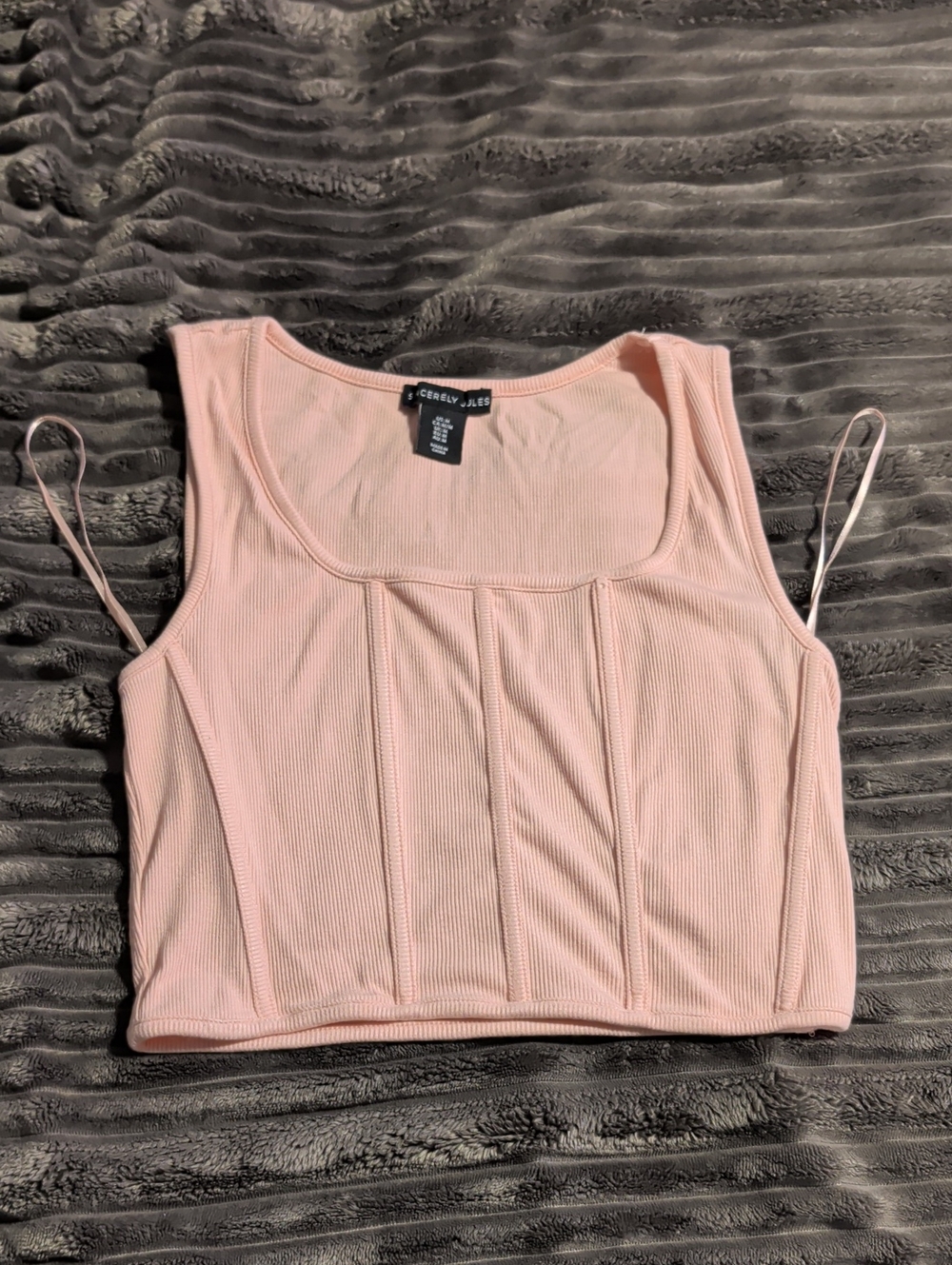 Sincerely Jules Blush Pink Ribbed Crop Top